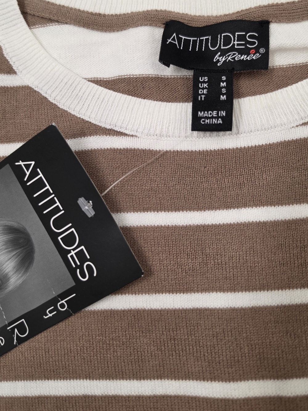 Attitudes by Renee Brown and Cream Striped Sweater